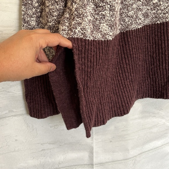 LL Bean Signature Linen Blend Crew Neck Sweater Purple Color Block Size L - Picture 5 of 15